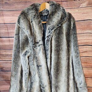 Alpine Studio Faux Fur Knee Length Coat